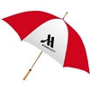 Marriott Hotels & Resorts guest umbrella with natural wood golf handle. ALTERNATING #662-A501C/01