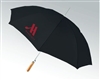 Marriott Hotels & Resorts guest umbrella with natural wood golf handle. BLACK #662-A501C-01BLK-RD