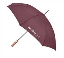 Residence Inn guest umbrella with natural wood golf handle, No. 662-A501C/19BUR