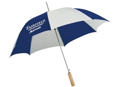 Fairfield Inn guest umbrella with natural wood golf handle, #662-A501C/20