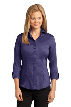 Ladies 3/4-Sleeve Nailhead Non-Iron Button-Down Shirt, No. 751-RH69