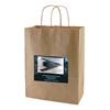 Multi-color custom logo 10" x 5" x 13.5" multi-color natural kraft shopping bag, No. 765-1NKS1013NAT/MC