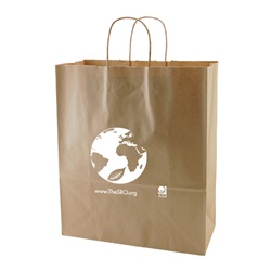 Custom 13" x 6" x 15.75" natural kraft shopping bag, No. 765-1NKS1315NAT