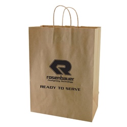 Custom 13" x 7" x 17.5" natural kraft shopping bag, No. 765-1NKS1317NAT