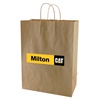 Multi-color custom logo 13" x 7" x 17.5" natural kraft shopping bag, No. 765-1NKS1317NAT/MC