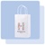 Multi-color custom logo 5.25" x 3.25" x 8.5" WHITE KRAFT shopping bag, No. 765-1WKS0508WHT/MC