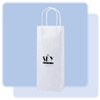 Custom 5.25" x 3.25" x 13" white kraft shopping bag, No. 765-1WKS0513WHT