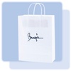 Custom 10" x 5" x 13.5" white kraft shopping bag, No. 765-1WKS1013WHT