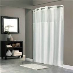 Hookless® shower curtain with sheer widow, Mystery 300 denier BEIGE fabric, No. 774-HBH49MYS05X