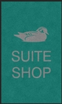 Digiprint nylon floor mat 3' x 5' with "Suite Shop" logo