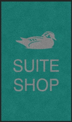 Digiprint nylon floor mat 3' x 5' with "Suite Shop" logo