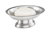 Pewter Veil pedestal soap dish of durable brushed-stainless steel, #780-BS-1003SS