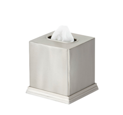Pewter Veil boutique tissue box cover of durable brushed-stainless steel, #780-BS-1009