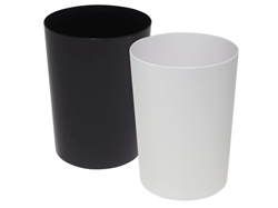Plastic solid wastebasket, 10.8-quart, black or white #780-BS-8B10