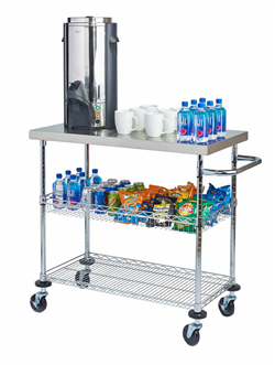 Stainless steel serving cart, #780-FSC183636SS