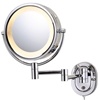 Jerdon 5X Halo Lighted Wall Mirror, Double Arm, No. 780-HL65