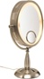 Jerdon First Class 10X Lighted Table Top Mirror, Nickel, No. 780-HL9510N