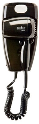 Jerdon 1600W wall mount black hair dryer with LED night light, No.  780-JWM8CB