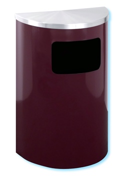 Glaro RecyclePro "Profile" half round 5" x 10" side opening waste receptacle, No. 783-1893