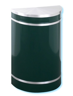 Glaro RecyclePro "Profile" half round hinged cover waste receptacle, No. 783-1895