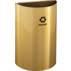 Glaro RecyclePro "Profile" half round open top recycling receptacles, No. 783-1899-RO
