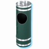 Glaro "Monte Carlo" green enamel satin aluminum sand cover ash/trash receptacle with 6" opening, #783-1956