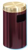 Glaro "Mount Everest" satin brass burgundy enamel flat top waste receptacle with 6" x 10" side opening, #783-C2041BY