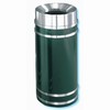 Glaro "Monte Carlo"green enamel satin aluminum funnel top waste receptacle with 9" opening, #783-F1556