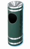 Glaro "Monte Carlo" green enamel satin aluminum funnel cover ash/trash receptacle with 6" opening, #783-F1956