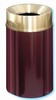 Glaro "Mount Everest" satin brass burgundy enamel funnel top waste receptacle with 12" opening, #783-F2041BY