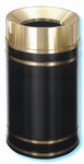 Glaro "Monte Carlo" black enamel satin brass funnel top waste receptacle with 12" opening, #783-F2055