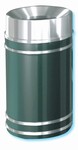 Glaro "Monte Carlo" green enamel satin aluminum funnel top waste receptacle with 12" opening, #783-F2056