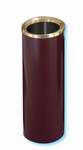 Glaro "Mount Everest" satin brass burgundy enamel funnel top waste receptacle with 7" opening, #783-F931BY