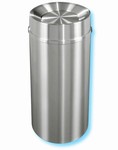 Glaro "New Yorker" all satin aluminum tip action self closing waste receptacle with 9" opening, #783-TA1533SA