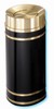Glaro "Monte Carlo" black enamel satin brass tip action top waste receptacle with 9" opening, #783-TA1555