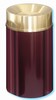 Glaro "Mount Everest" satin brass burgundy enamel tip action self closing waste receptacle with 12" opening, #783-TA2041BY
