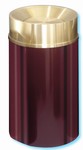 Glaro "Mount Everest" satin brass burgundy enamel tip action self closing waste receptacle with 12" opening, #783-TA2041BY