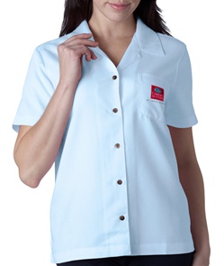 Comfort Suites Ultra Club Cabana Breeze camp shirt. The California casual - luxurious hand, wrinke-free, 60% rayon/40% polyester microfiber casual shirt with wood-tone buttons.