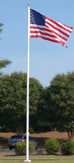 20' Fiberglass flag pole, with internal halyard. Item #824-T-20-IH