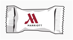 Marriott Hotels & Resorts buttermint soft candies in individual hot-stamped packaging, No. 837-01/BUTR/01