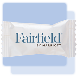 Fairfield Inn buttermint soft candies in individual hot-stamped packaging