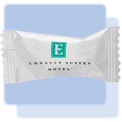 Embassy Suites buttermint soft candies in individual hot-stamped packaging, No. 837-01/BUTR/33
